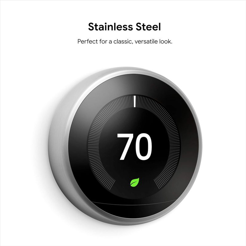 Google Learning Thermostat (3rd Gen) – Stainless Steel – Bulk Wholesale Offer, T3007ES