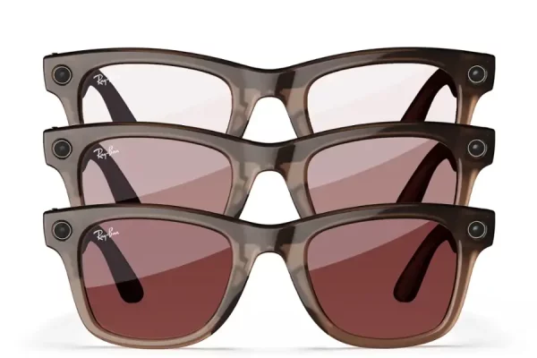Ray-Ban Meta Wayfarer – Shiny Warm Stone / Watermelon Red Transitions, Bulk Wholesale Offer