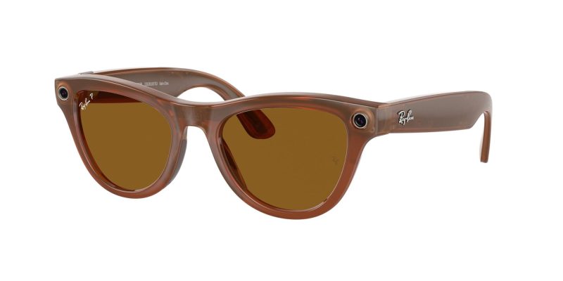 Ray-Ban Meta Skyler โ Shiny Caramel Transparent / Brown Polarized, Bulk Wholesale Offer
